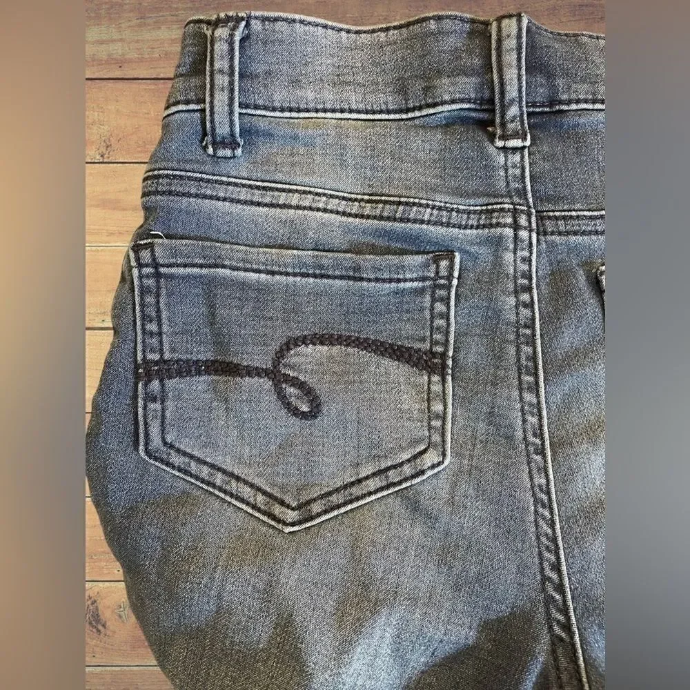 Justice Jeans Girls Size 12 Slim High Rise Denim Jeggings • Dark Wash Snap Fly